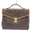 【新着】【中古】ETRO(エトロ) ビジネスバッグ ペイズリー柄/本体ロックなし ボルドー×ブラウン×マルチ レザー(4)