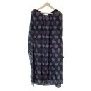 【中古】3.1 Phillip lim(スリーワンフィリップリム) ワンピース クルーネック/長袖/ロング/シルク/シースルー/ウサギ柄 ダークグレー×ライトグレー