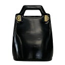 【中古】FERRAGAMO/SalvatoreFerragamo(サルバトーレフェラガモ) ワンダ,ガンチーニ ハンドバッグ 黒 レザー