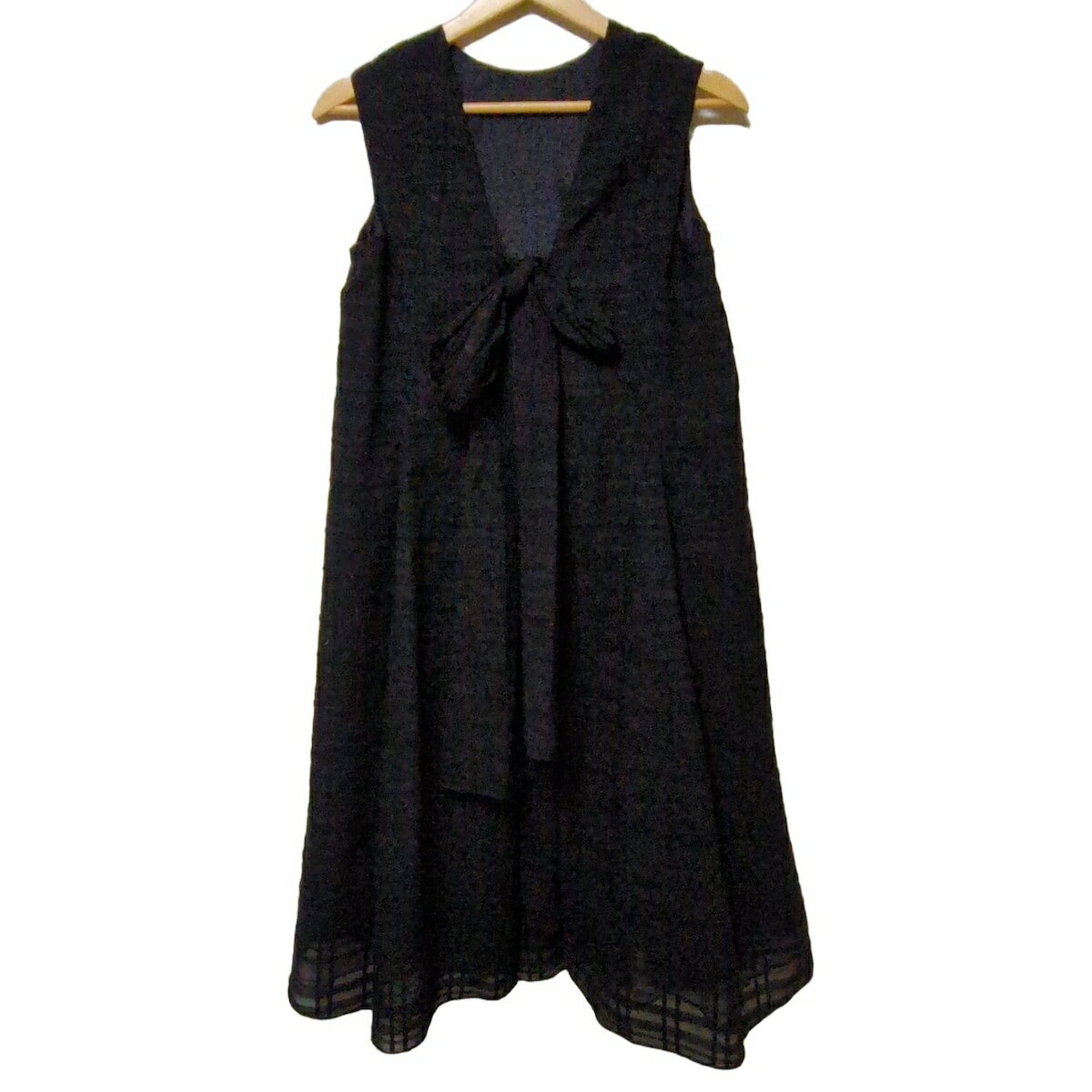 【中古】CELFORD(セルフォード) ワンピース Vネック/ノースリーブ/ロング/リボン 黒