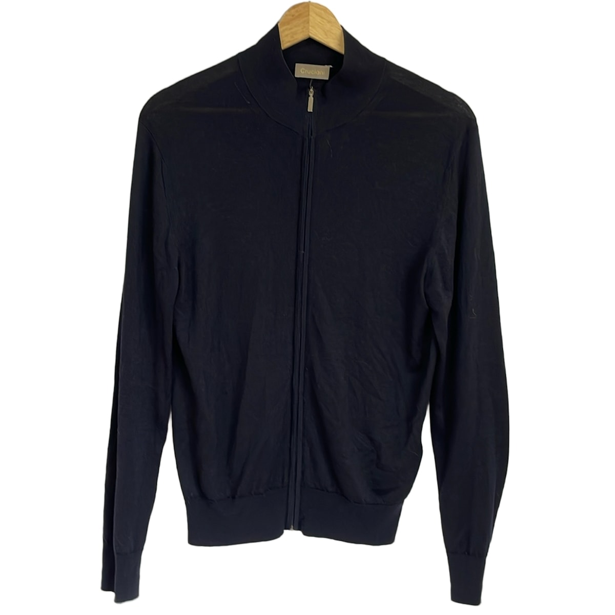 【新着】【中古】Cruciani(クルチアーニ) カーディガン 長袖/カシミヤ/シルク/ジップアップ ダークネイビー