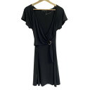 【中古】BCBGMAXAZRIA(ビーシービージーマックスアズリア) ワンピース 半袖/ひざ丈/カシュクール 黒