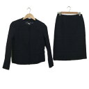 【中古】Scapa(スキャパ) スカートスーツ ツイード/ラメ ネイビー×黒
