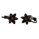 【中古】ANNA SUI(アナスイ) イヤリング フラワー(花) シルバー×パープル×レッド