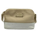 【中古】Kate spade(ケイトスペード) グローブコート マンディ ショルダーバッグ 斜めがけ/ミニバッグ/型押し加工 ベージュ×白 レザー