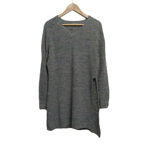 【中古】theory luxe(セオリーリュクス) チュニック Vネック/長袖/ニット/裾スリット ライトグレー×パープル×マルチ 【中古】theory luxe(セオリーリュクス) チュニック Vネック/長袖/ニット/裾スリット ライトグレー×パープル×マルチ