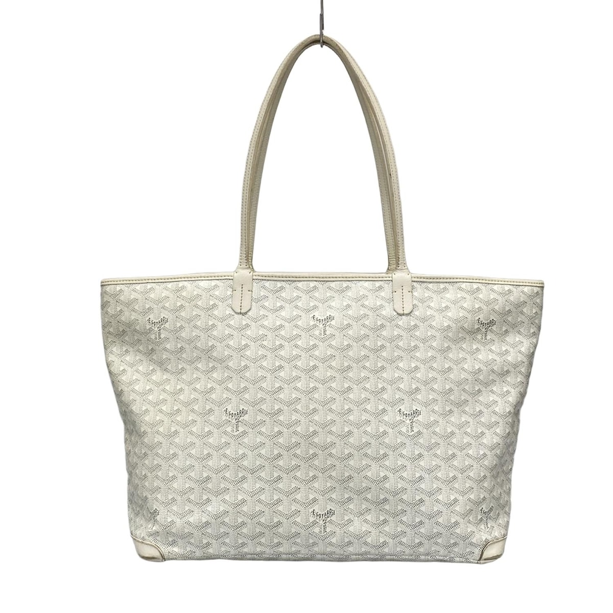 【中古】GOYARD(ゴヤール) アルトワMM ショルダーバッグ 白×グレー×ライトグレー レザー