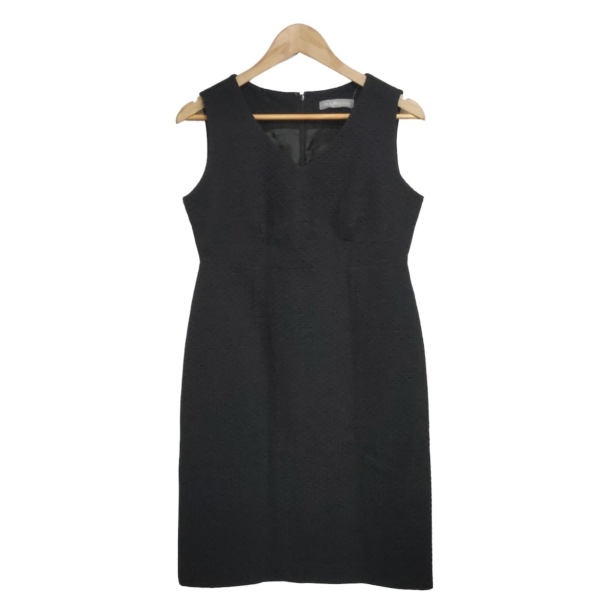 【中古】DAMAcollection(ダーマコレクション) ワンピース Vネック/ノースリーブ/ひざ丈 黒