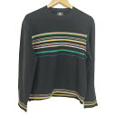 【中古】PaulSmith(ポールスミス) 長袖セーター クルーネック 黒×グレーベージュ×マルチ