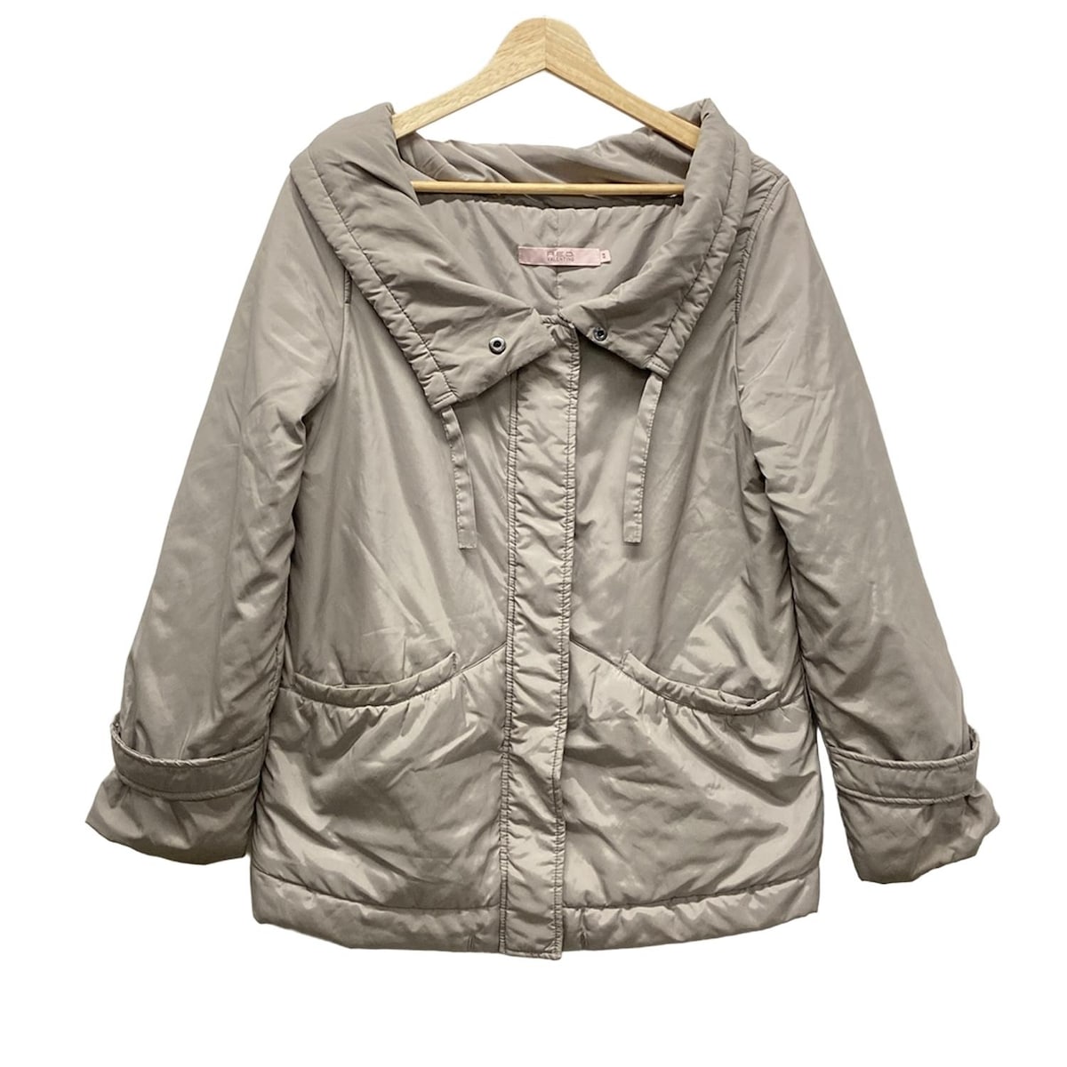 【中古】RED VALENTINO(レッドバレンチノ) ブルゾン 長袖/中綿/冬 グレーベージュ