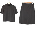 【中古】LAURAASHLEY(ローラアシュレイ) スカートセットアップ ニット ダークグレー