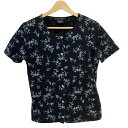 【中古】LAURAASHLEY(ローラアシュレイ) アンサンブル 花柄 黒×ブルー
