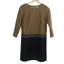 【中古】MACKINTOSH PHILOSOPHY(マッキントッシュフィロソフィー) ワンピース 長袖/ひざ丈 ライトブラウン×黒×グレー