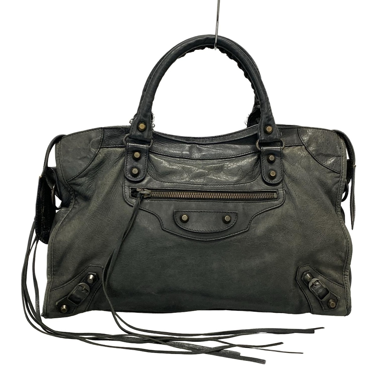 【中古】BALENCIAGA(バレンシアガ) ザ・シティ ハンドバッグ ダークグリーン レザーのサムネイル