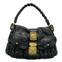 【中古】miumiu(ミュウミュウ) マテラッセ ハンドバッグ 黒 レザー
