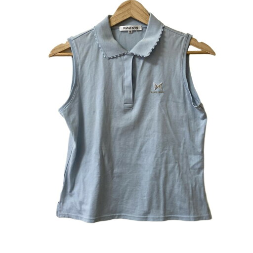 【中古】HANAE MORI(ハナエモリ) ノースリーブポロシャツ ライトブルー 【中古】HANAE MORI(ハナエモリ) ノースリーブポロシャツ ライトブルー