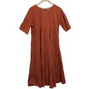 【中古】MACKINTOSH PHILOSOPHY(マッキントッシュフィロソフィー) ワンピース Vネック/半袖/ロング/インナー付き ブラウン