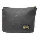 【中古】FEILER(フェイラー) ポーチ 型押し加工 黒(4)