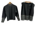 【中古】MISSONI(ミッソーニ) スカートセットアップ 巻きスカート ダークグレー×ブルー×マルチ