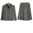 【中古】miss ashida(ミスアシダ) スカートスーツ 肩パッド 黒×ベージュ