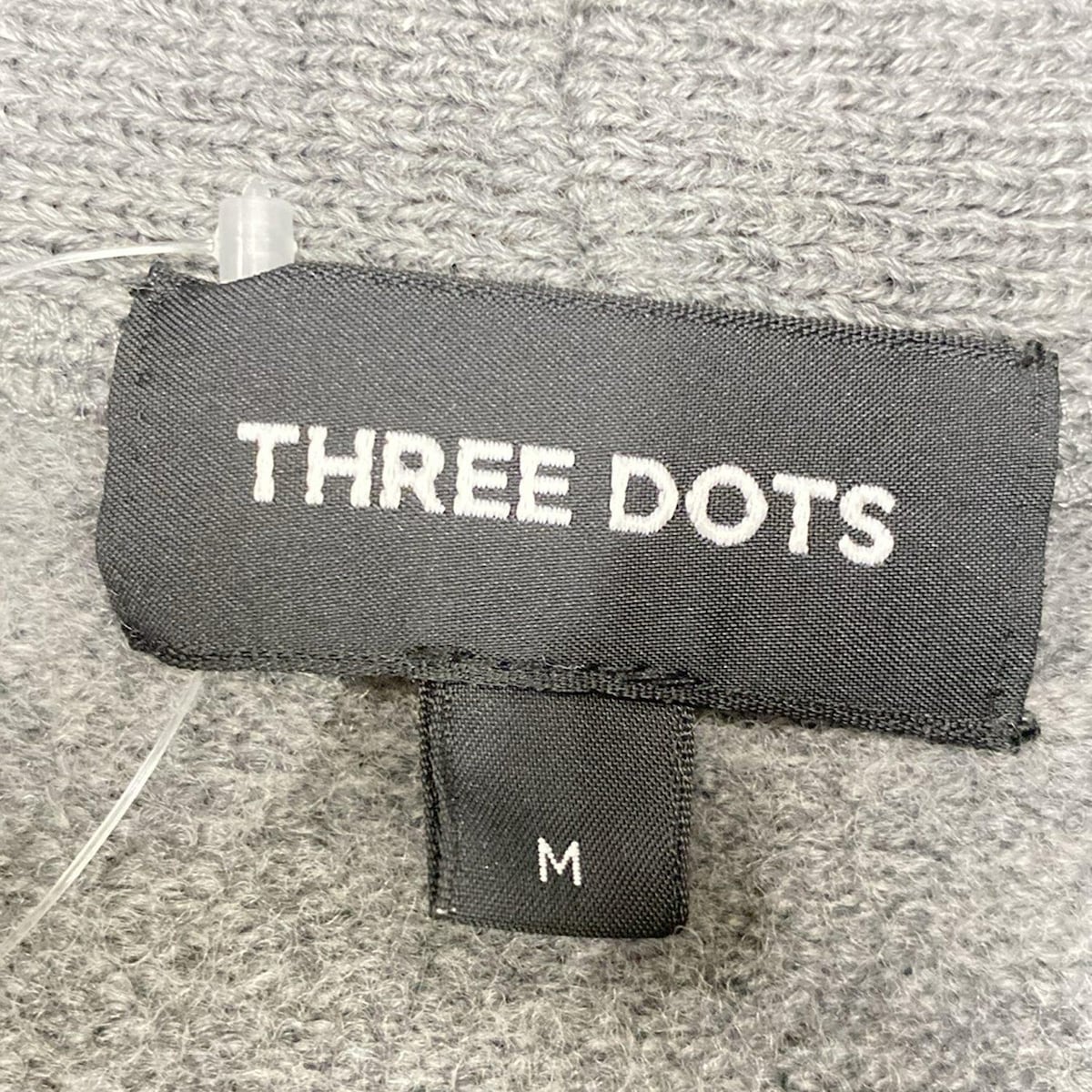 【中古】three dots(スリードッツ) ブルゾン ニット/ジップアップ グレー