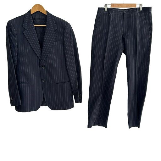 【中古】EMPORIOARMANI(エンポリオアルマーニ) シングルスーツ ストライプ ネイビー 【中古】EMPORIOARMANI(エンポリオアルマーニ) シングルスーツ ストライプ ネイビー