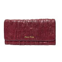【中古】miumiu(ミュウミュウ) マテラッセ 長財布 ボルドー レザー