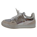 【中古】HUGOBOSS(ヒューゴボス) スニーカー インソール取外し可 シルバー×アイボリー×白 レザー