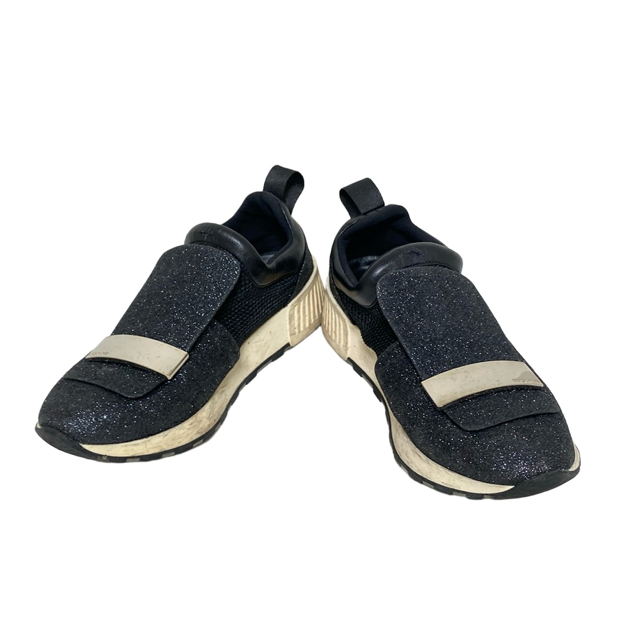 【中古】sergio rossi(セルジオロッシ) スリッポン インソール取外し可 黒 レザー 2