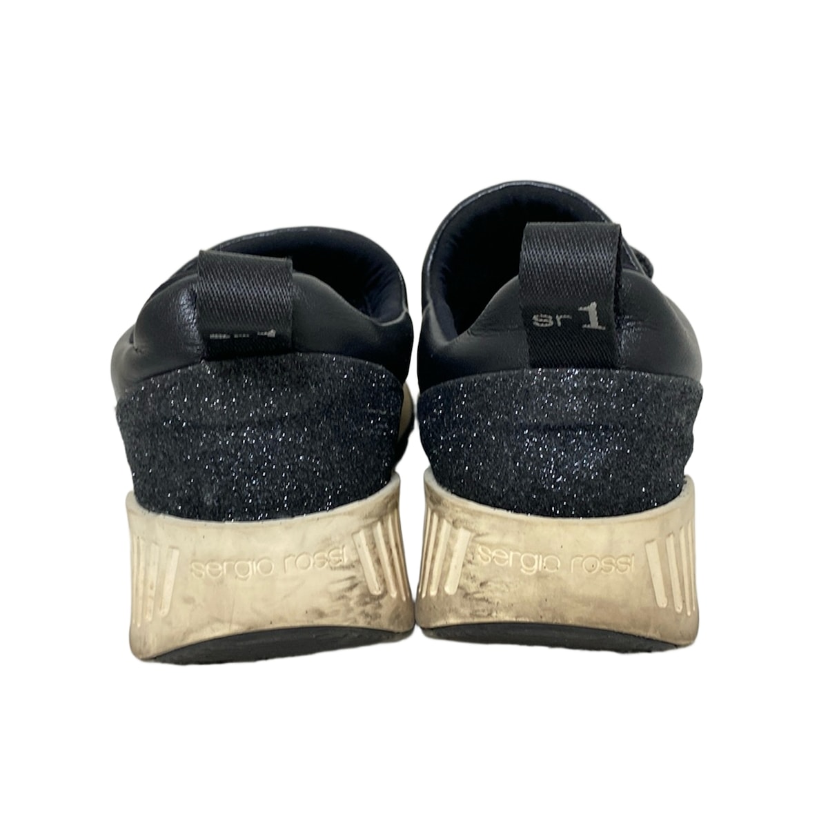 【中古】sergio rossi(セルジオロッシ) スリッポン インソール取外し可 黒 レザー 3