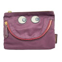 【新着】【中古】Anya Hindmarch(アニヤハインドマーチ) アイズ ポーチ パープル×アイボリー×黒 レザー(4)