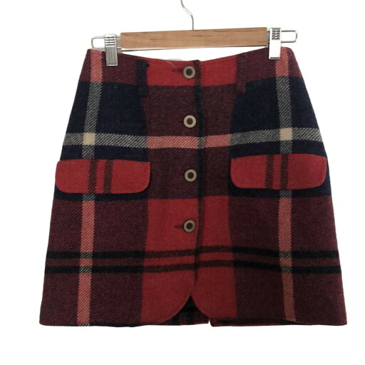 【中古】ARMANIJEANS(アルマーニジーンズ) ミニスカート チェック柄 レッド×ネイビー×マルチ 【中古】ARMANIJEANS(アルマーニジーンズ) ミニスカート チェック柄 レッド×ネイビー×マルチ