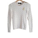 【中古】RalphLauren(ラルフローレン) 長袖セーター クルーネック アイボリー×ゴールド