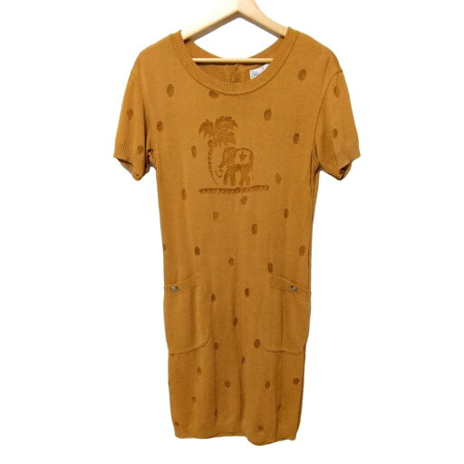 【中古】BLUMARINE(ブルマリン) ワンピース 半袖/ロング/ドット柄/ゾウ ブラウン 【中古】BLUMARINE(ブルマリン) ワンピース 半袖/ロング/ドット柄/ゾウ ブラウン