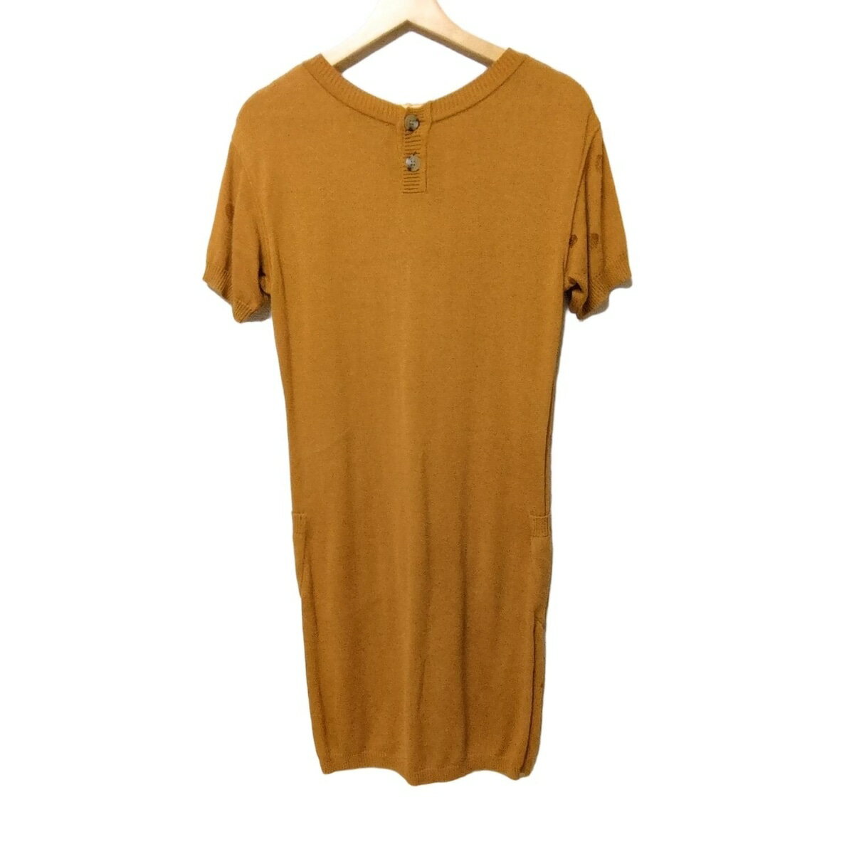 【中古】BLUMARINE(ブルマリン) ワンピース 半袖/ロング/ドット柄/ゾウ ブラウン