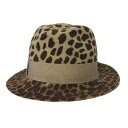 【中古】Lola(ローラ) ハット 豹柄 ベージュ×ダークブラウン×ブラウン ウール