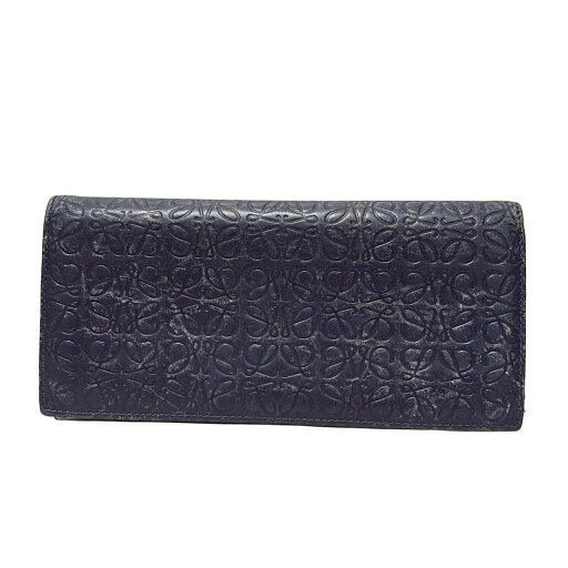 【新着】【中古】LOEWE(ロエベ) リピート 長財布 型押し加工 ダークネイビー レザー 【新着】【中古】LOEWE(ロエベ) リピート 長財布 型押し加工 ダークネイビー レザー