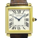 【中古】Cartier(カルティエ) タンク オビュ 腕時計 K18YG/アリゲーターベルト アイボリー