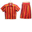 【中古】GIVENCHY(ジバンシー) スカートセットアップ ストライプ レッド×オレンジ×ダークブラウン