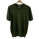 【中古】SLOANE(スローン) 半袖セーター クルーネック/シルク カーキ シルク