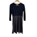 【中古】MACKINTOSH PHILOSOPHY(マッキントッシュフィロソフィー) ワンピース クルーネック/長袖/ロング/ニット ダークグレー×ダークネイビー