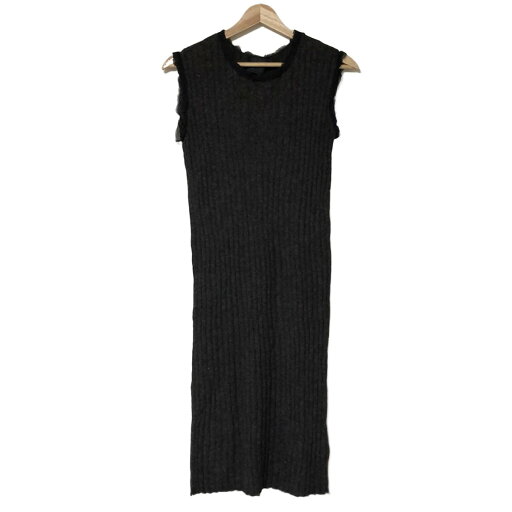 【中古】LANVIN(ランバン) ワンピース クルーネック/半袖/ロング/River2008/ニット ダークブラウン×黒 【中古】LANVIN(ランバン) ワンピース クルーネック/半袖/ロング/River2008/ニット ダークブラウン×黒