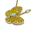 【新着】【中古】VanCleef & Arpels(ヴァンクリーフ&アーペル) ドゥ パピヨン ペンダント ネックレス 2Pダイヤ K18YG×イエロー×ダイヤ...