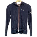 【中古】LOVELESS(ラブレス) パーカー 長袖/パイル/ジップアップ ダークネイビー×白×レッド