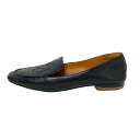 【中古】TORY BURCH(トリーバーチ) フラットシューズ 黒 レザー