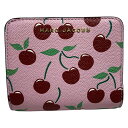 【新着】【中古】MARC JACOBS(マークジェイコブス) 2つ折り財布 サクランボ ライトピンク×レッド×グリーン レザー