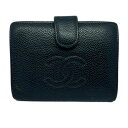 【新着】【中古】CHANEL(シャネル) 2つ折り財布 ココマーク 黒