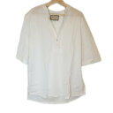 【新着】【中古】GUCCI(グッチ) コットン チュニック シャツ イン ホワイト 半袖シャツ 半袖/ヘンリーネック アイボリー