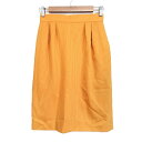 【中古】DIOR/ChristianDior(ディオール/クリスチャンディオール) スカート ひざ丈/ストライプ オレンジ