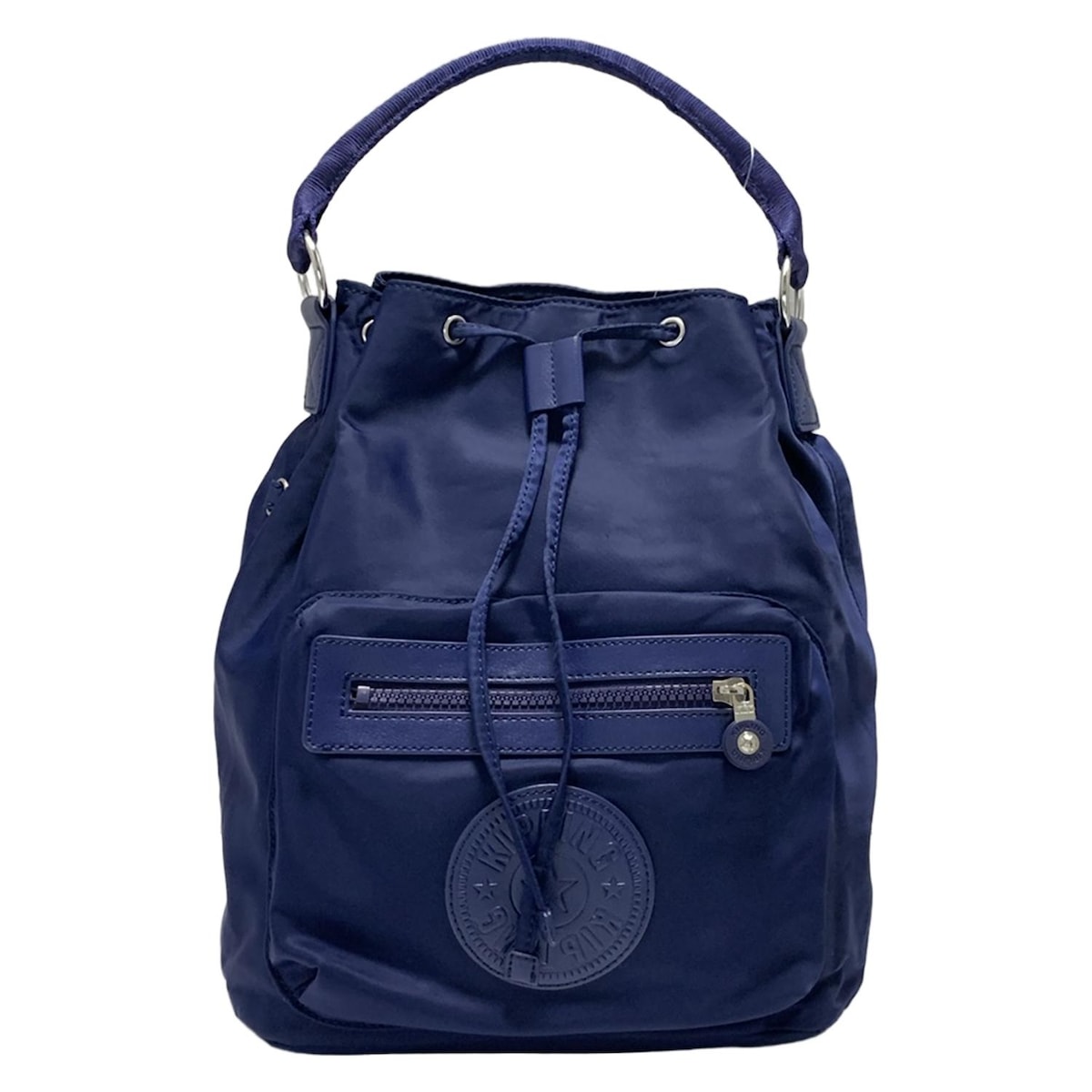 【新着】【中古】Kipling(キプリング) リュックサック 3way/巾着型 ネイビー レザー